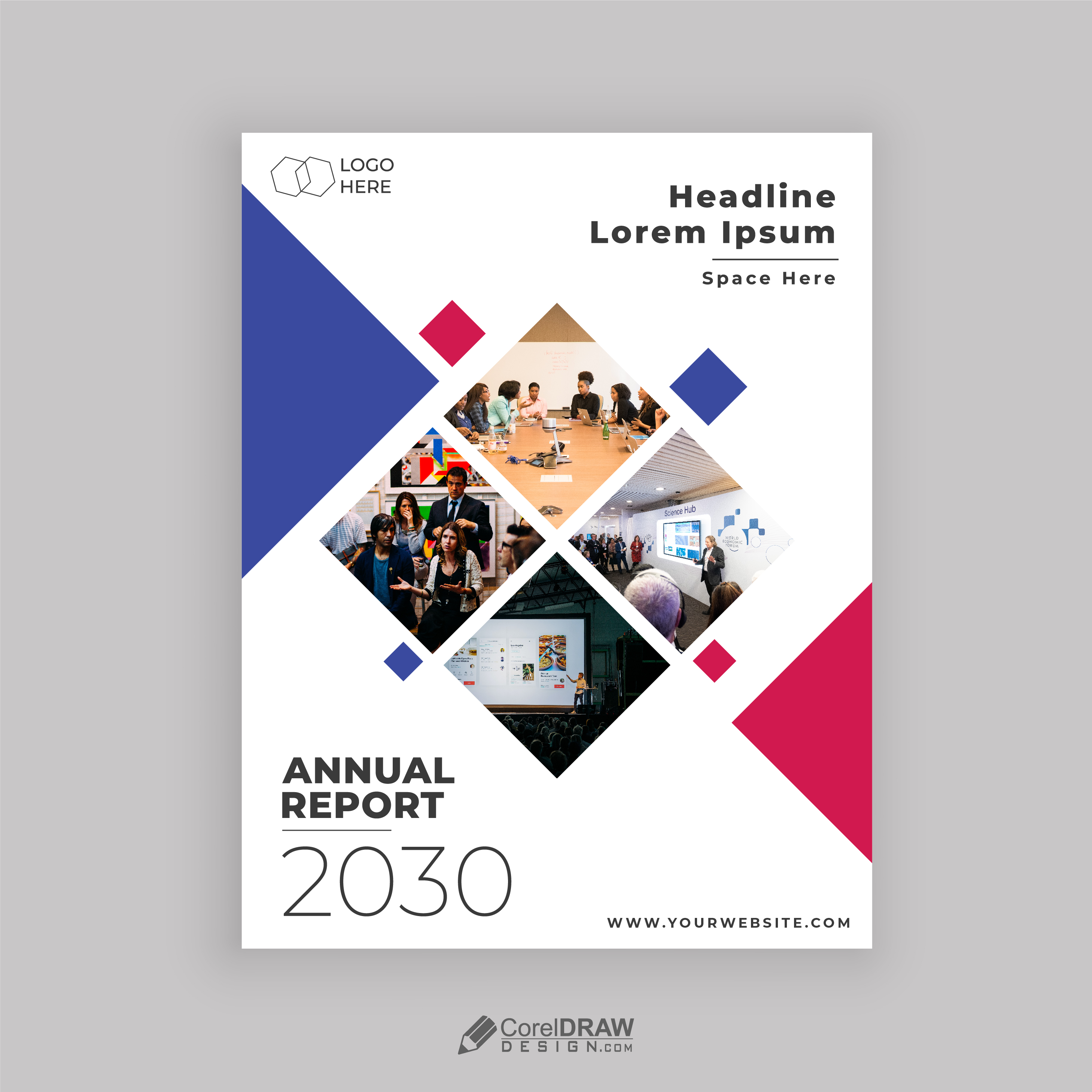 Abstract Corporate Annual Report Cover Design Vector Design
