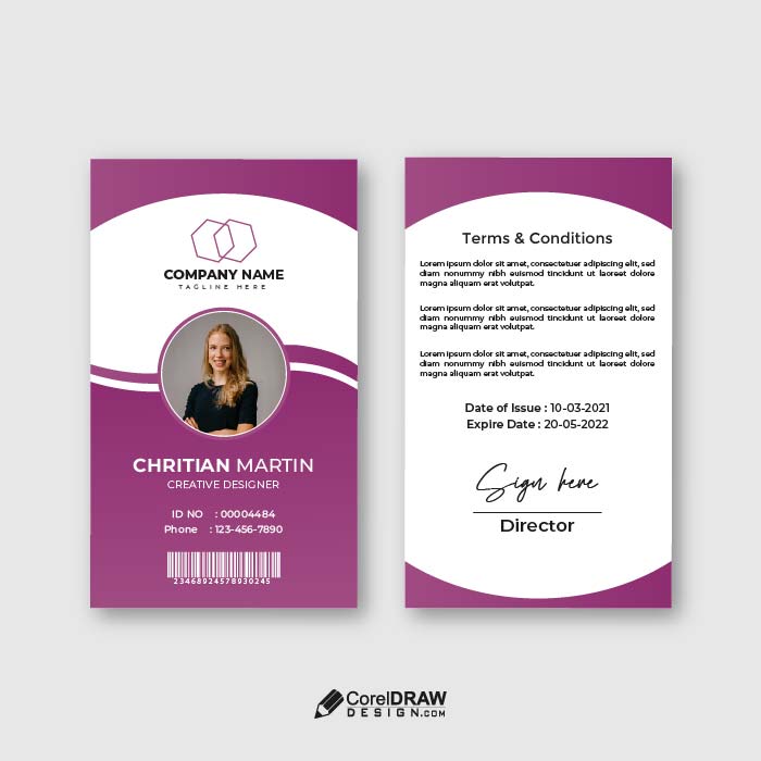 Abstract Corporate Elegant ID Card vector template
