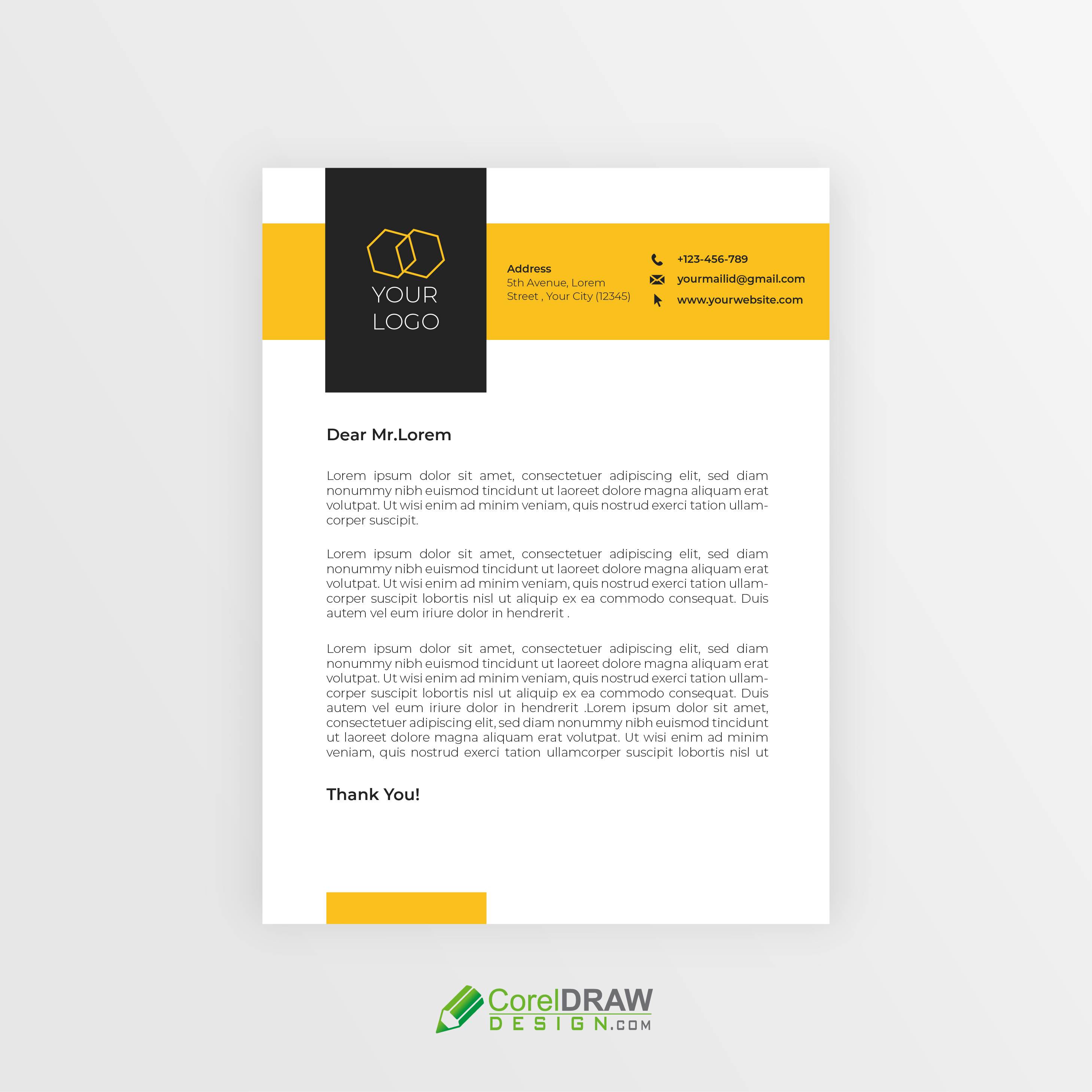 Abstract Corporate Letterhead Template