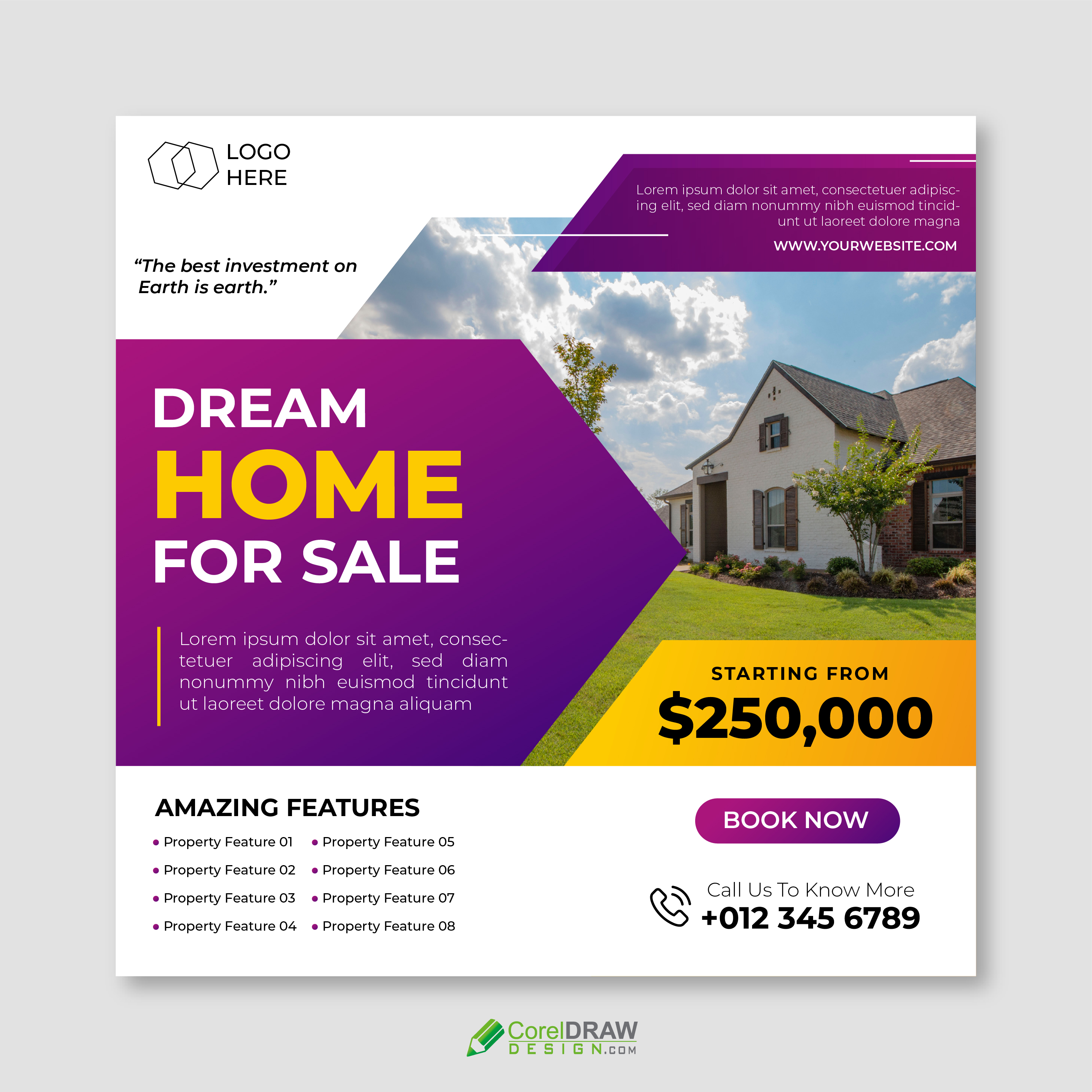 Abstract Corporate Premium Property Real Estate Banner Social Media Template