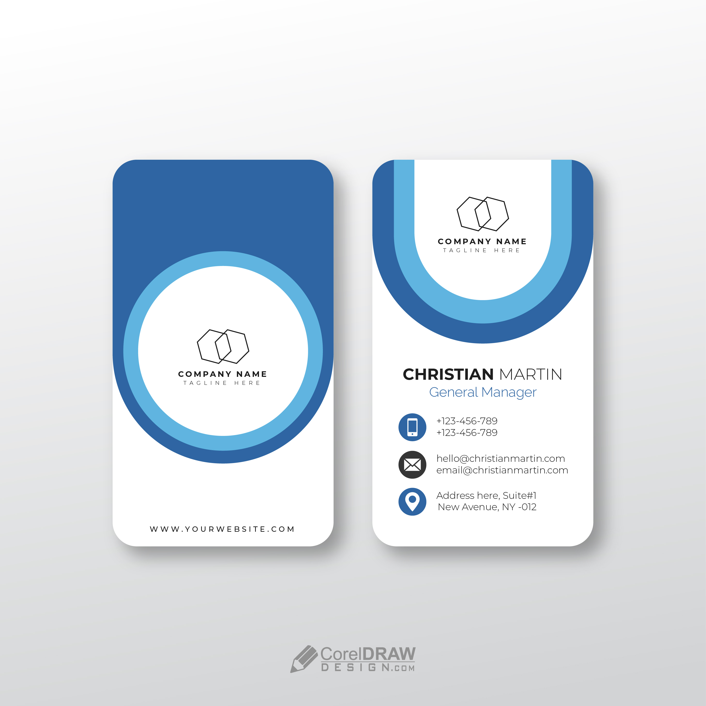 Abstract Corporate Professional Blue Business Card