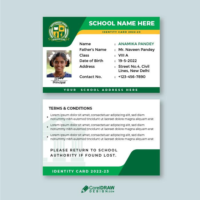 Preview Abstract Corporate School Id Card Vector Template 1660154975 