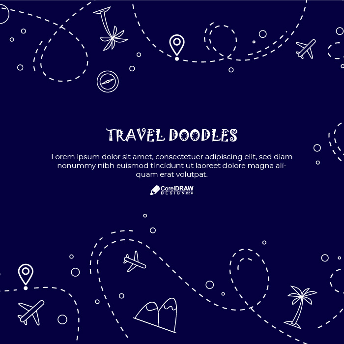 Abstract creative funny Travel Doodles