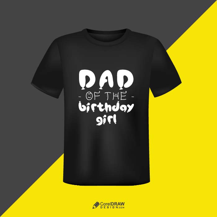 Abstract dad of the birthday girl vector t-shirt