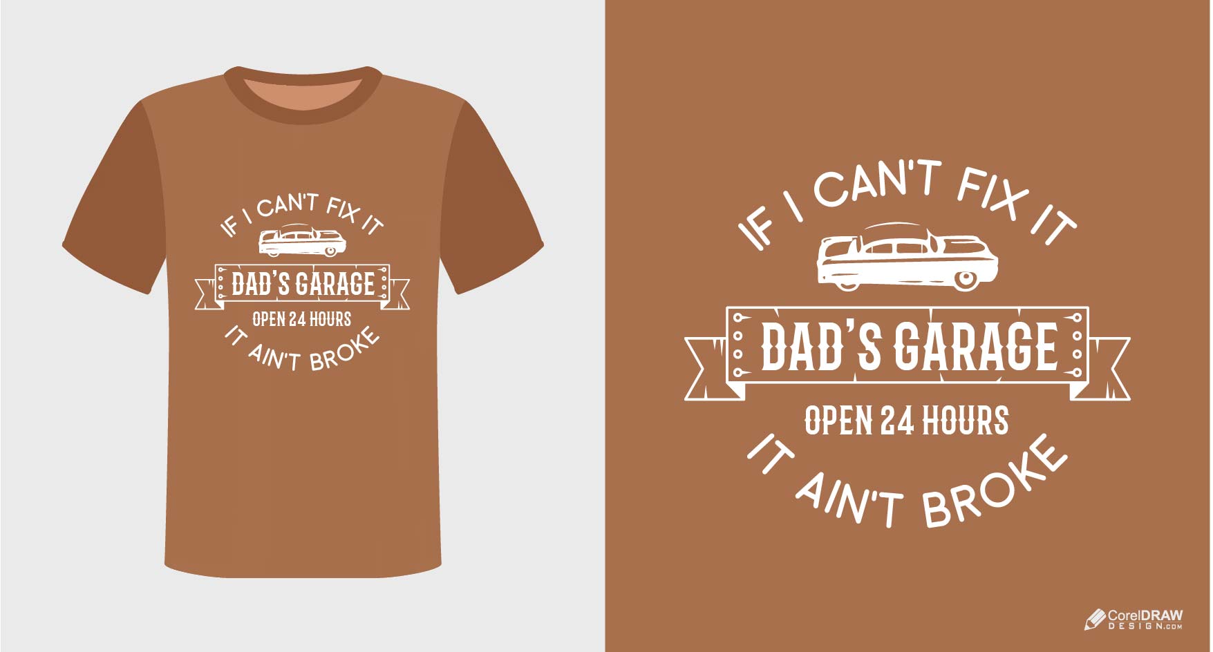 Abstract Dads Garage mechanic shop vector t-shirt mockup design