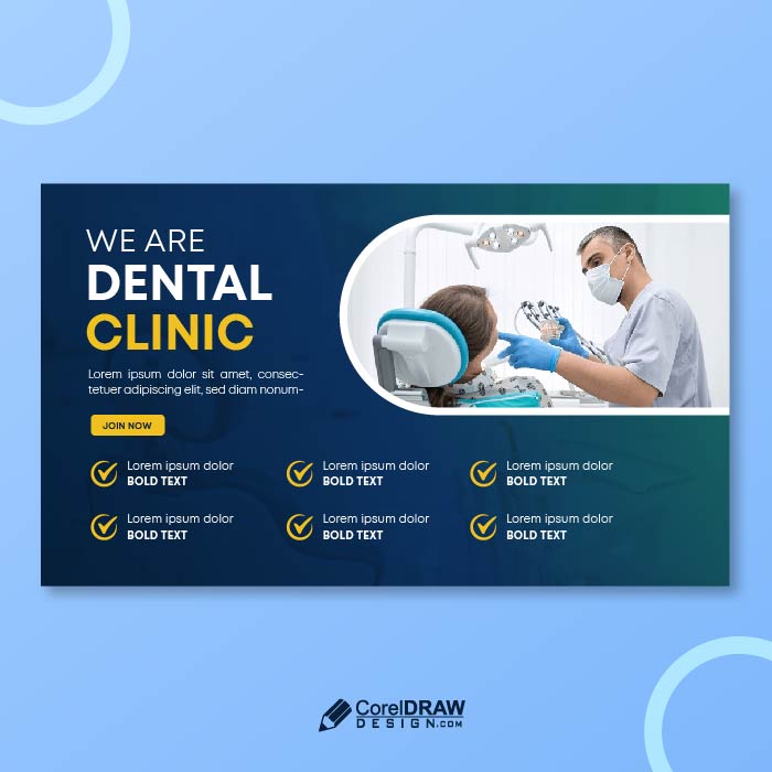 Abstract dental clinic social media banner template vector