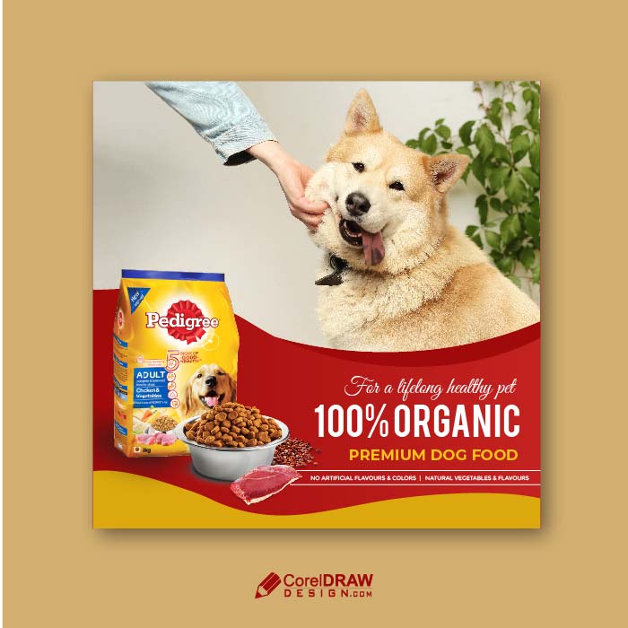 Abstract Dog Pet food product promotional poster vector
