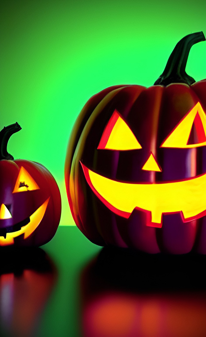Abstract Double Halloween Pumpkin HD Android Iphone Wallpaper