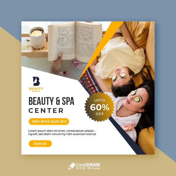 Abstract Duotone Colorful Spa Parlour Poster Social Media Template