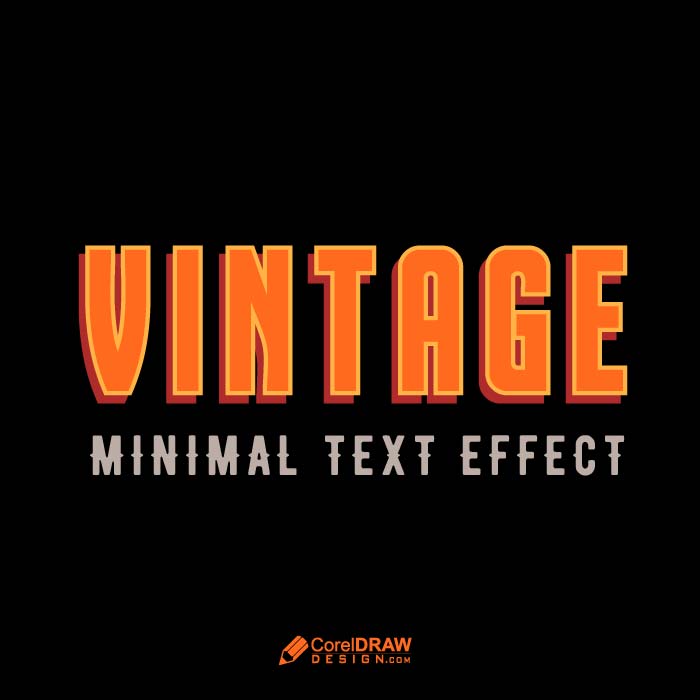 Abstract Elegant Minimal Vintage Text Effect Vector