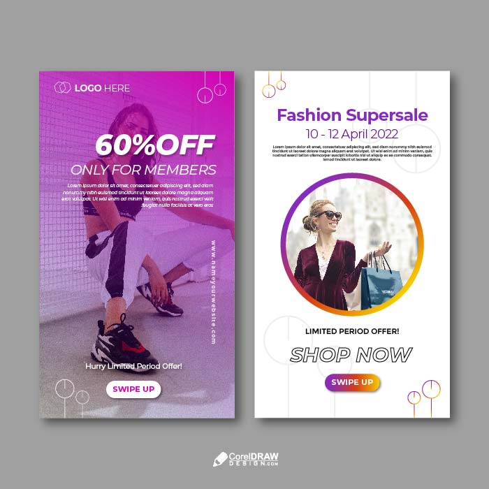 Abstract Fashion Sale Social Media Post Template