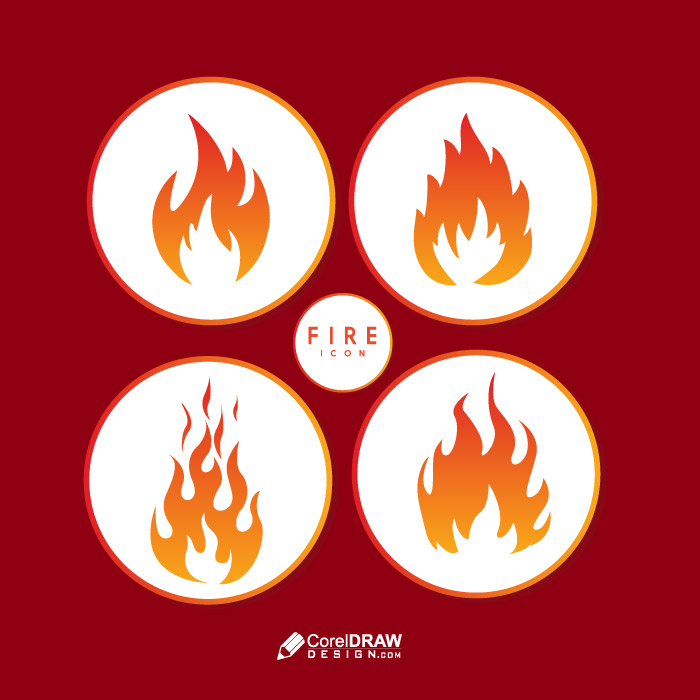 Abstract fire icon logo free vector