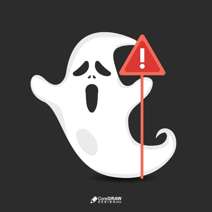 Abstract Flat ghost warning sign stand vector concept infographic