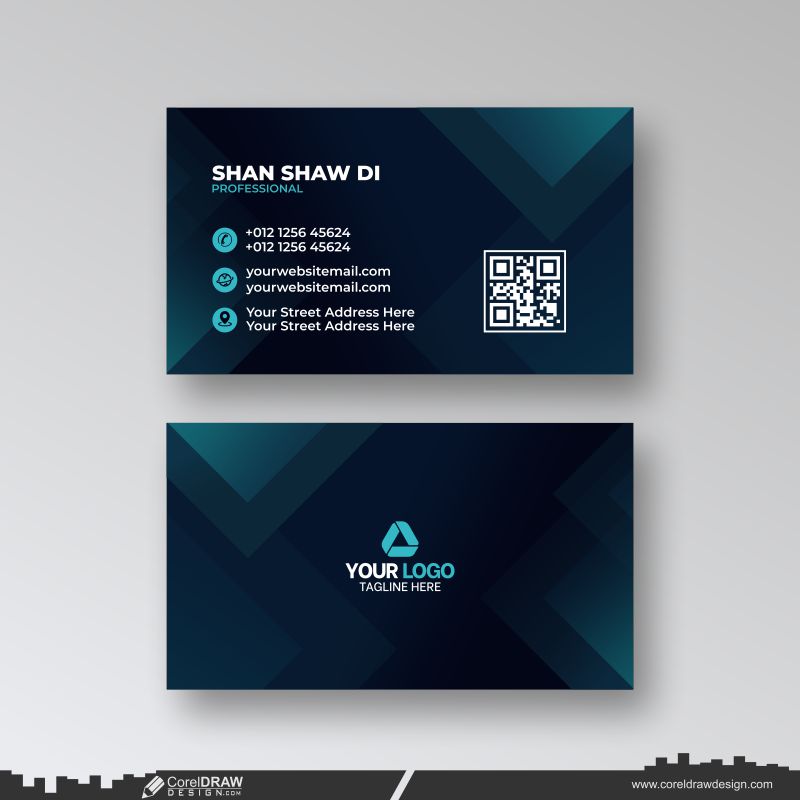 abstract fluid blue gradients business card dowanload design 