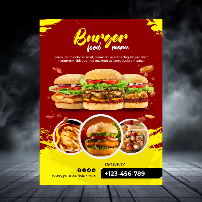 Abstract food menu burger cover page vector free coreldrawdesign
