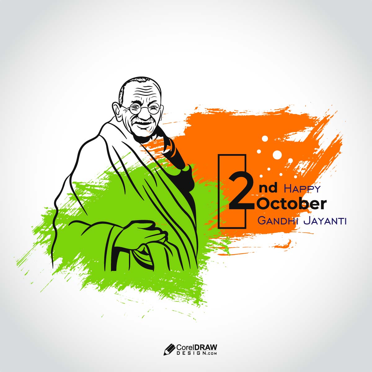 Abstract Gandhi Jayanti indian freedom fighter birth anniversary vector 