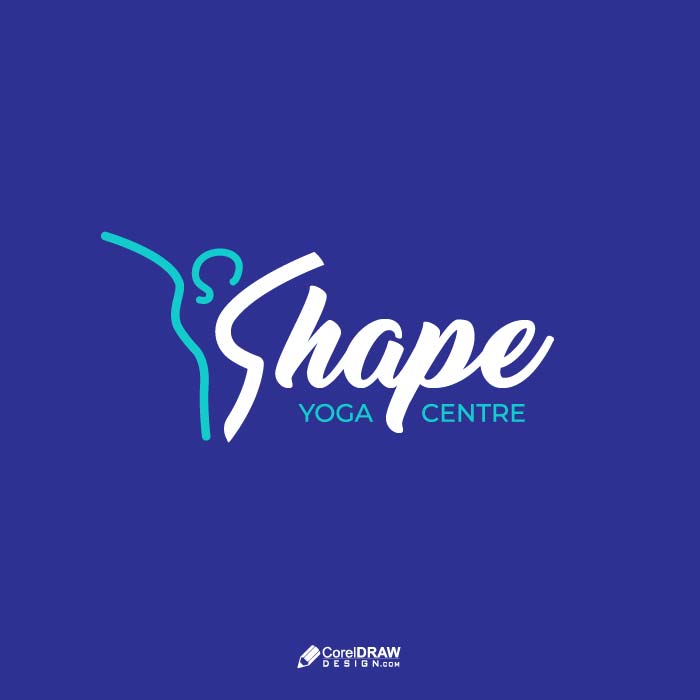 Abstract girl yoga center fitness logo vector