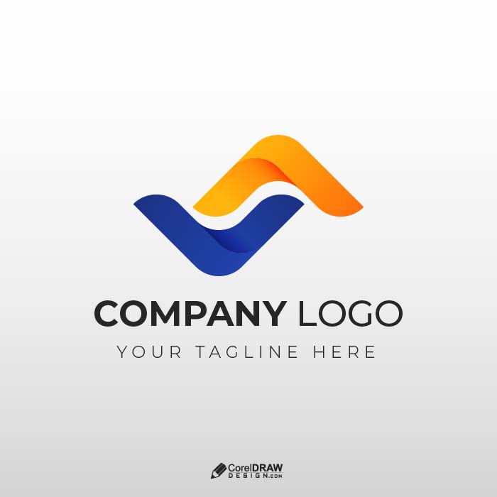 Abstract Gradient Duotone Corporate Company Logo Vector