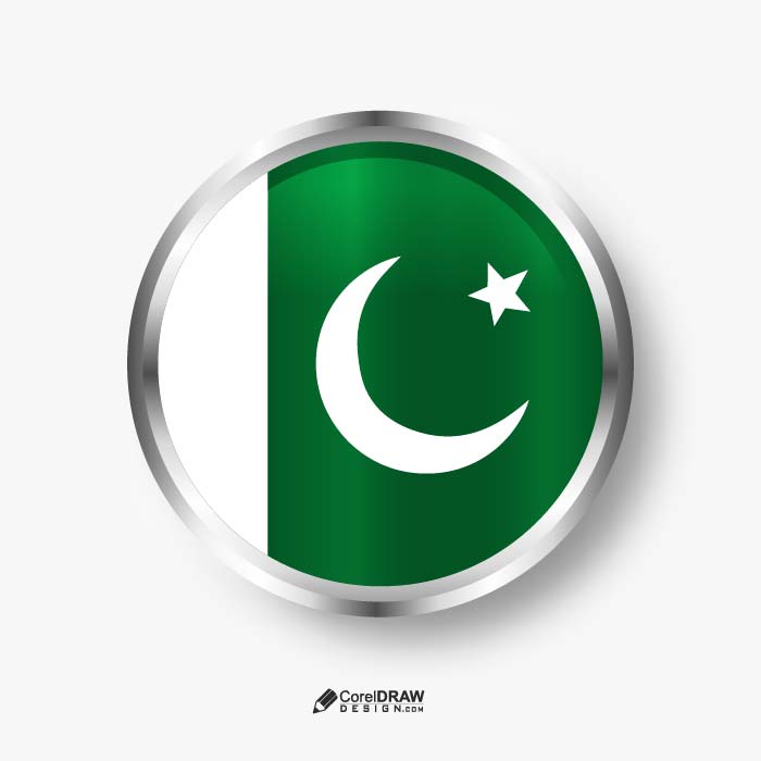 Abstract Gradient pakistan metallic badge  vector