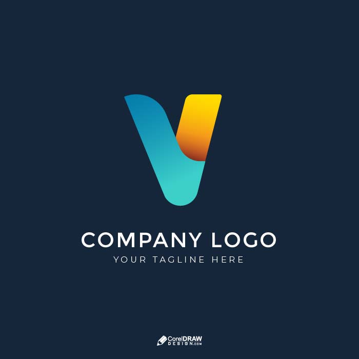 Abstract gradient V Logo Corporate Vector