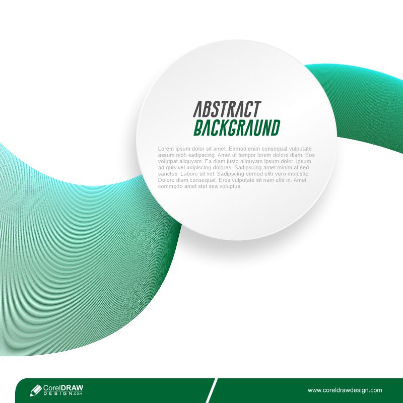 Abstract Green Wave Round Frame Backgraund Premium Vector