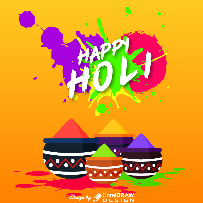 Abstract happy holi festival greeting