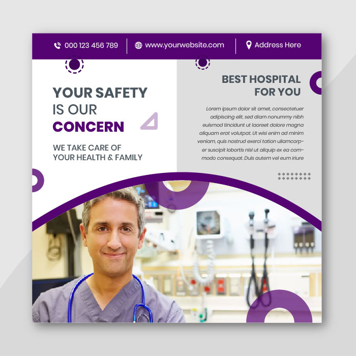 Abstract hospital ad social media banner vector