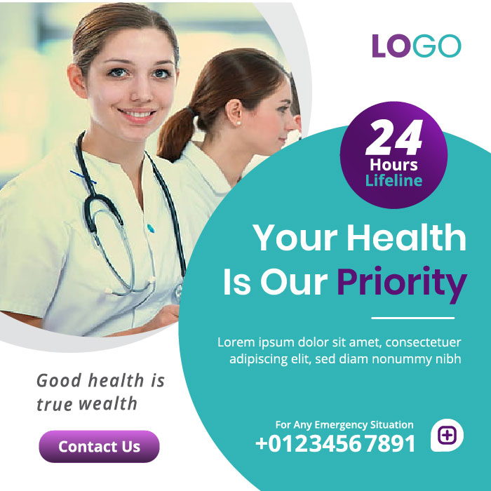 Abstract  Hospital Medical Facility banner vector free