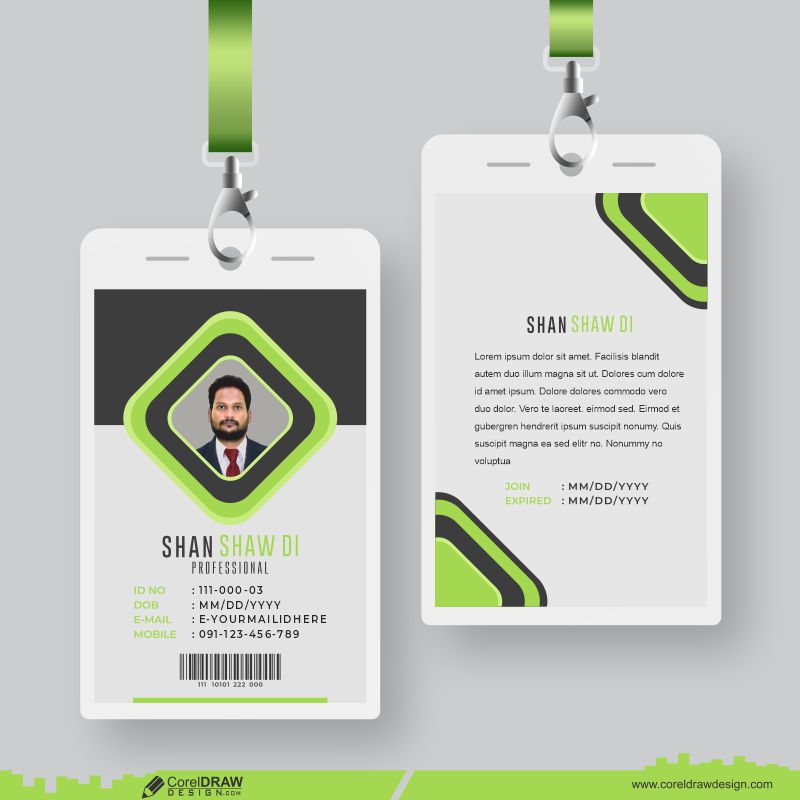 Abstract Id Cards Template With Photo