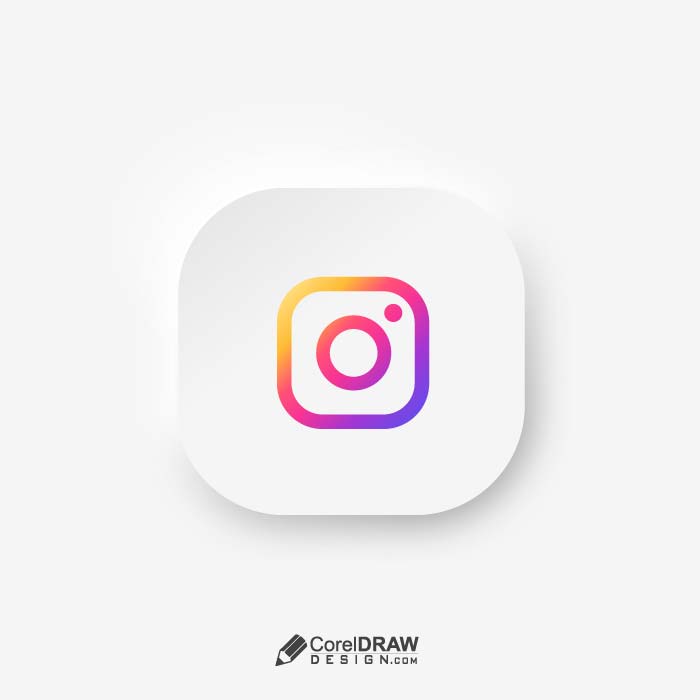 Abstract instagram social app icons with rounded corners Neomorphism design
