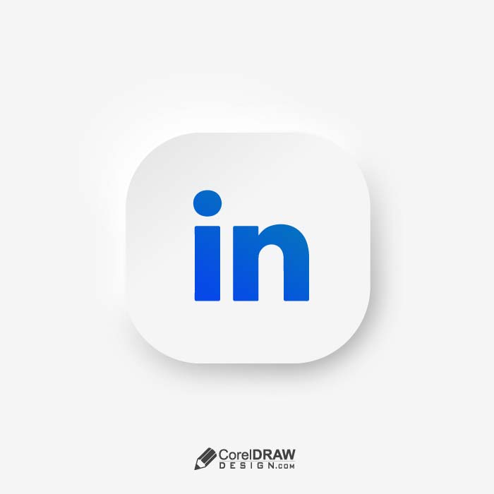 Abstract linkdin social app icons with rounded corners Neomorphism design