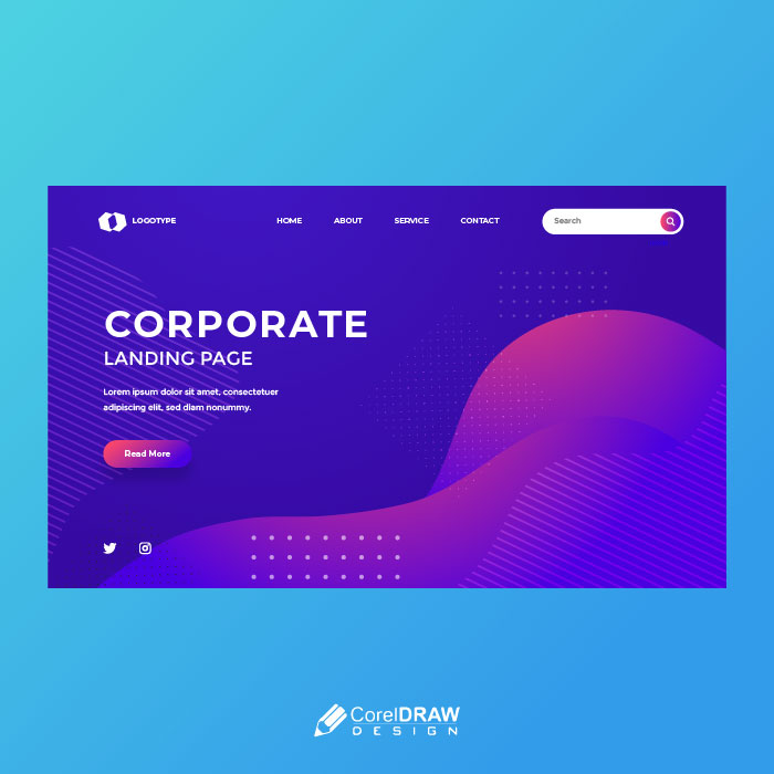 Abstract Liquid Fluid Landing Page vector free