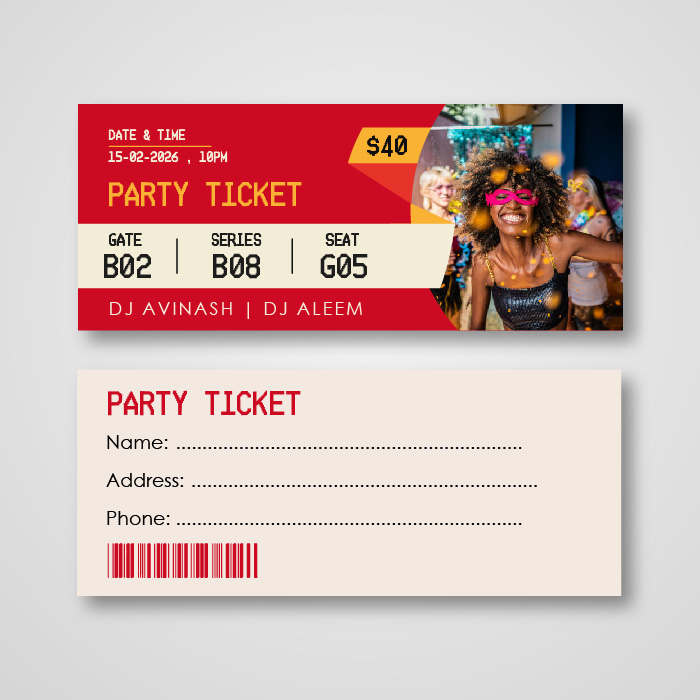 Abstract party event ticket for couples vector free