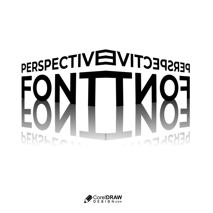 Abstract perspective font view modern design vector
