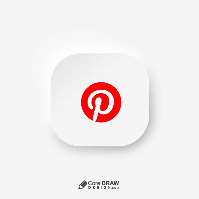 Abstract pinterest social app icons with rounded corners Neomorphism design