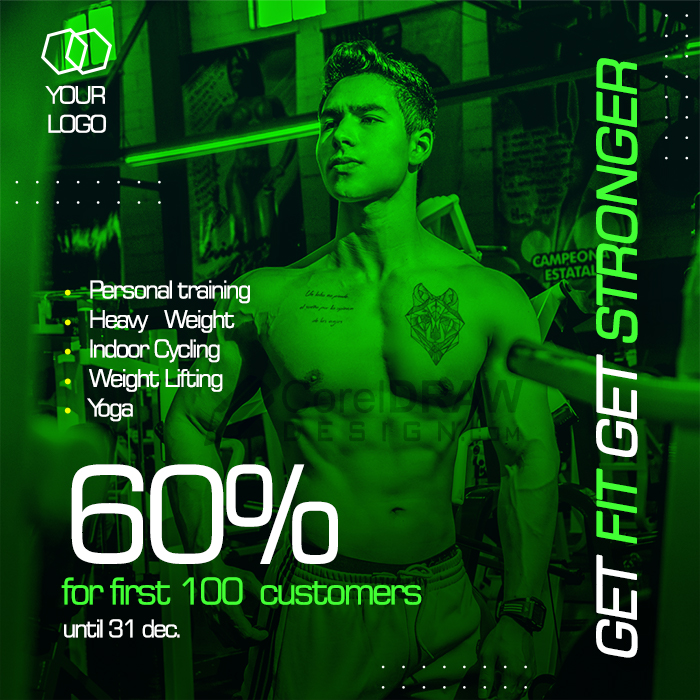 Abstract Premium Gym body Building banner Template