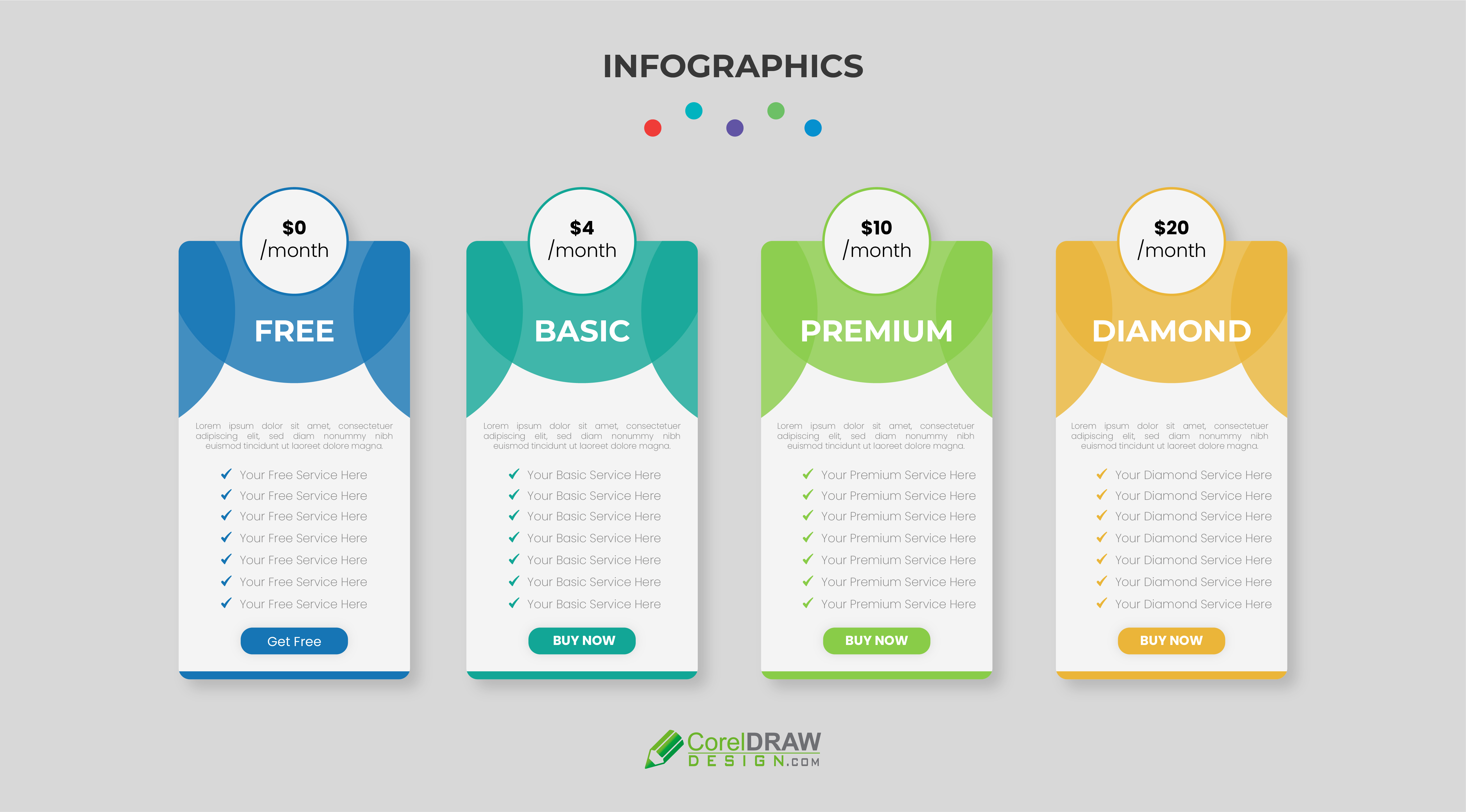 Abstract Premium Trendy Pricing Table Vector Template
