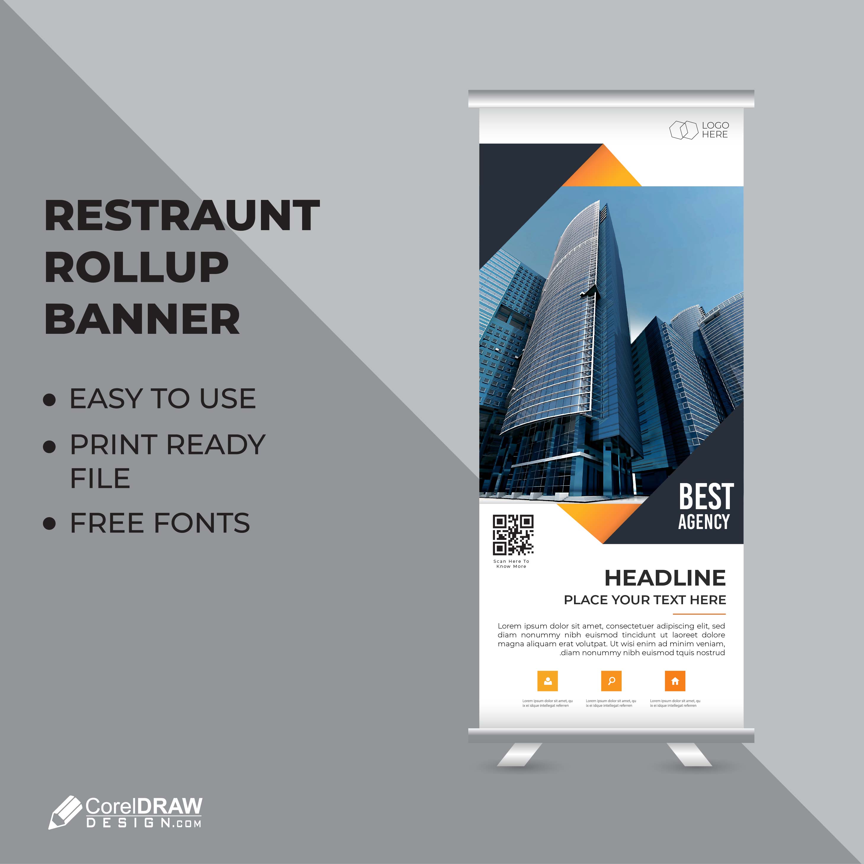 Abstract Professional Roll up Banner Vector Template