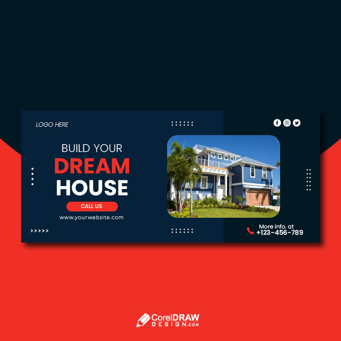 Abstract real estate property house banner vector