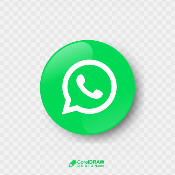 Abstract red 3d whatsapp social media icon logo vector
