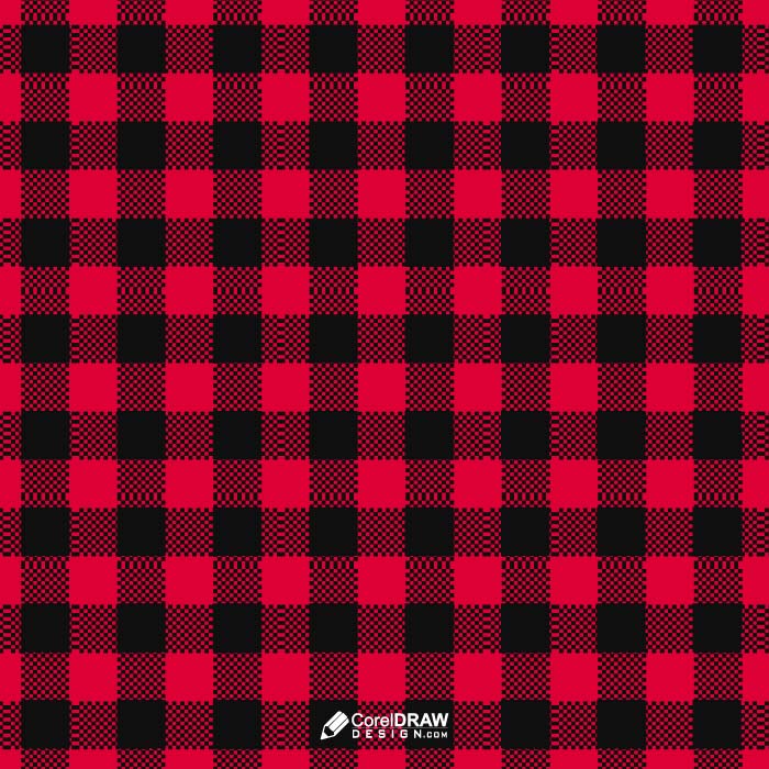 Abstract Red Checked Shirt Clothes Vector Pattern