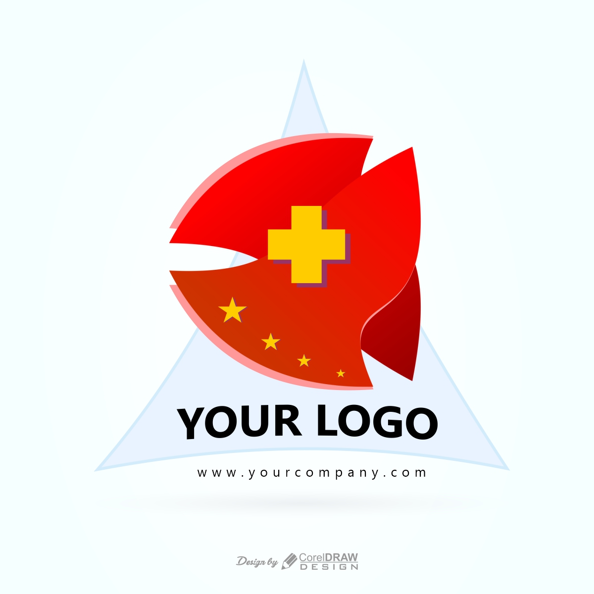 Abstract Red Medical Logo Design