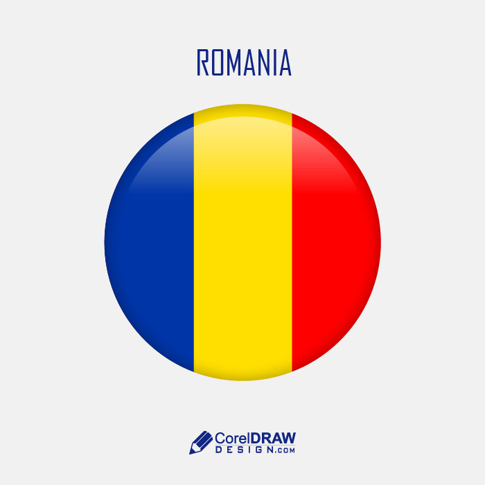 Abstract romania national flag colorful emblem vector