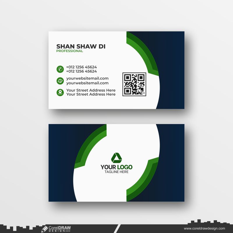 abstract round style business card dowanload design 