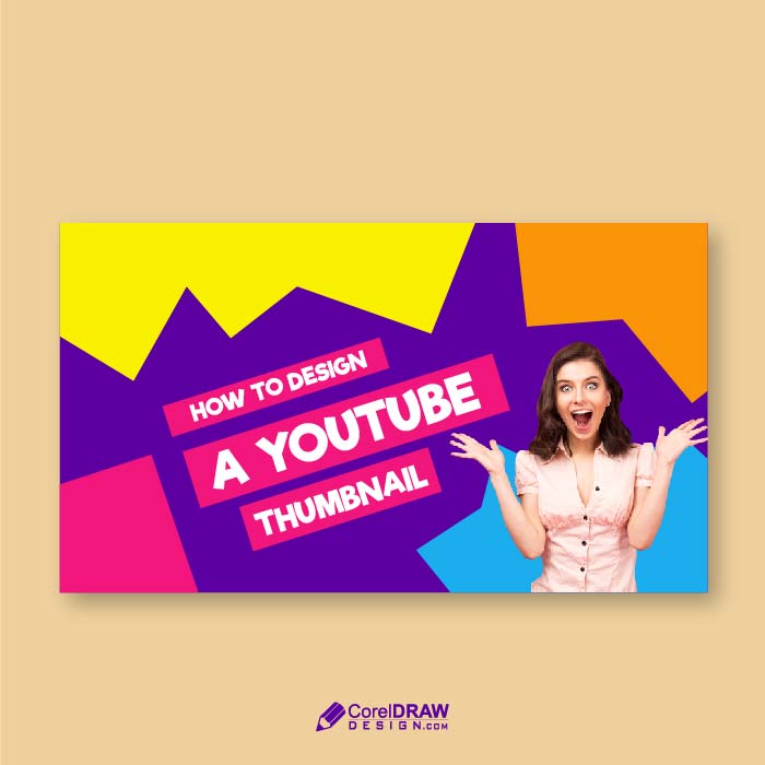 Abstract Simple colorful  youtube thumbnail vector