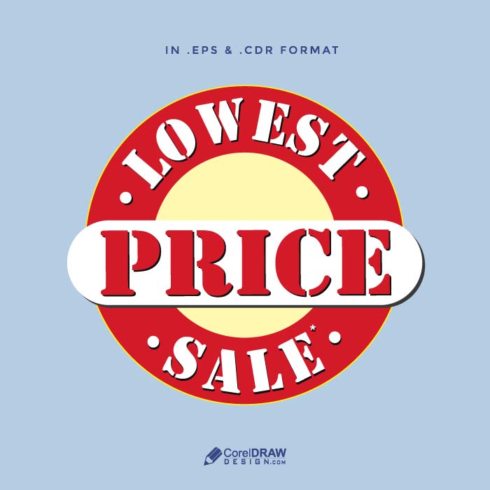Abstract Simple Lowest Price Sale Logo Badge Vector