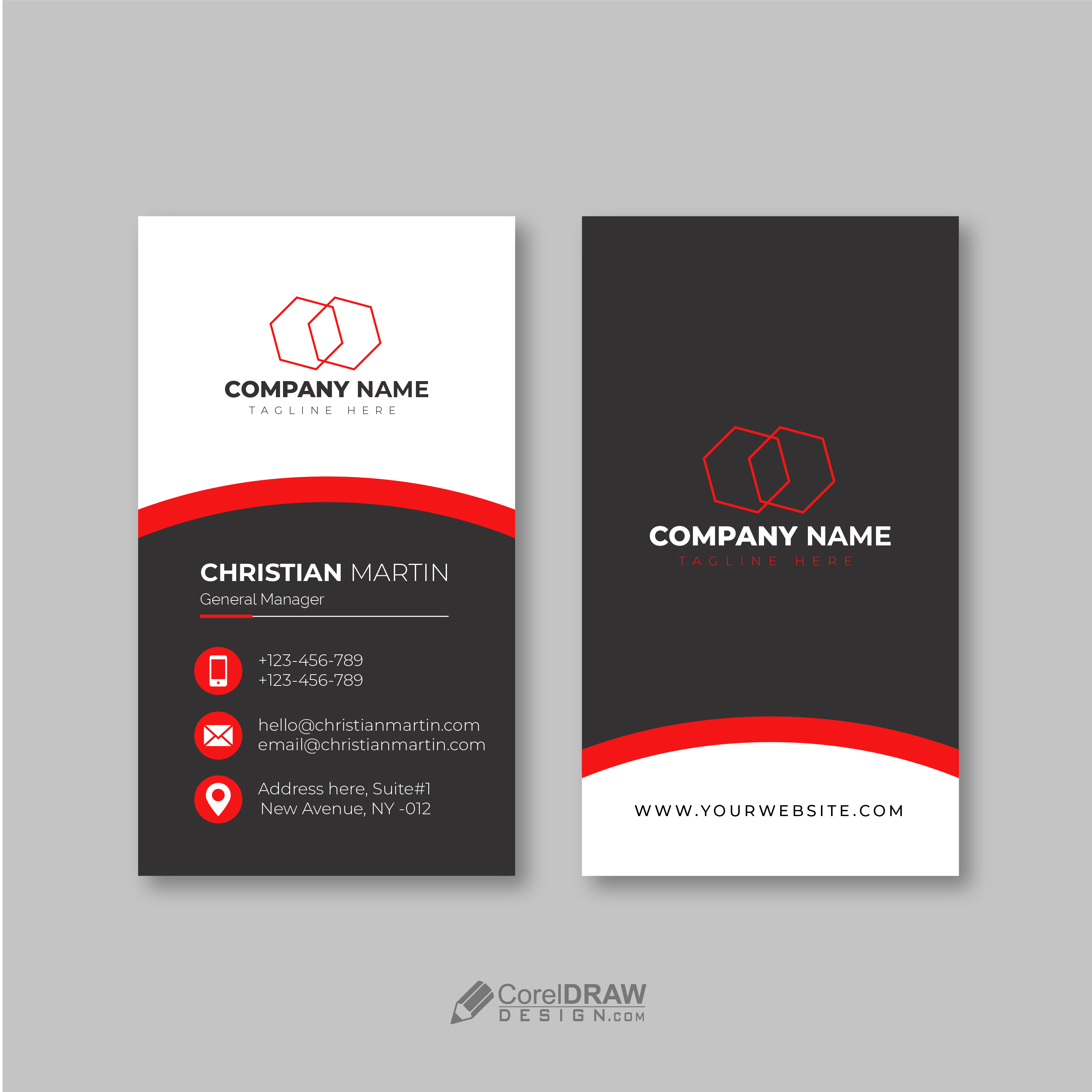 Abstract Simple Visiting Card Vector Template