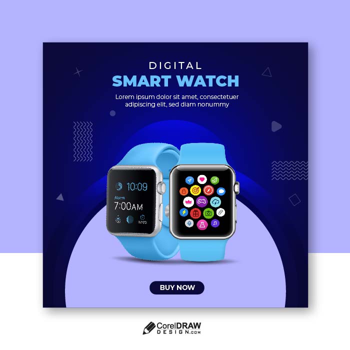 Abstract smartwatch advertisement promotion sale poster vector