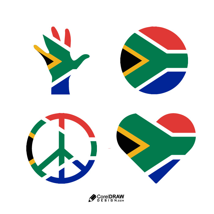 Abstract south african flag various concepts free vector