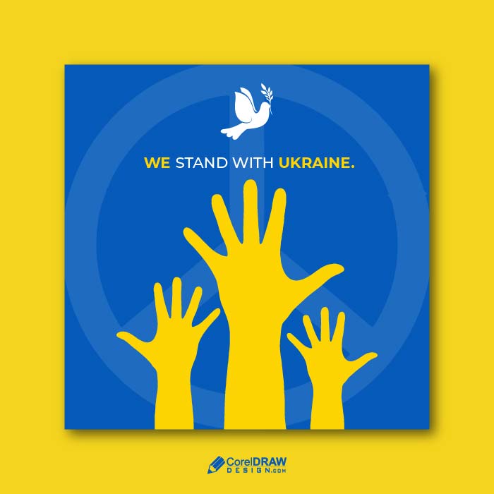 Abstract Stand with ukraine poster vector template